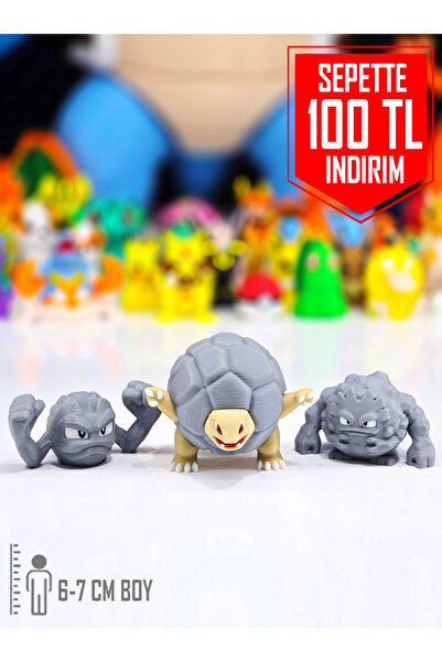 Suelo Butik Pokemon Geodude Evrim Seti Geodude, Graveler, Golem Karakter Figü...