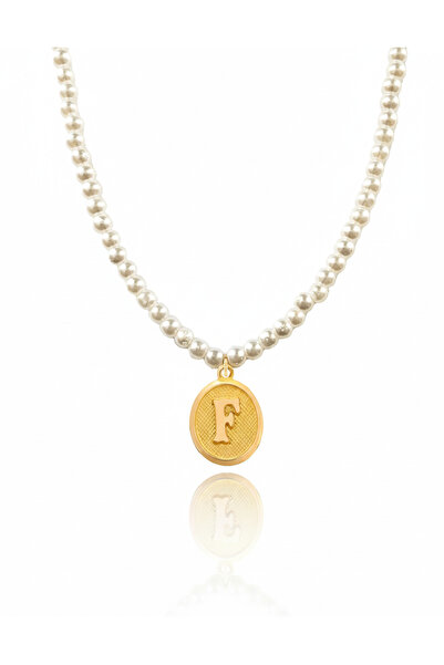 Nezihhan 14 Ayar 0.45 Gram F Harfli İncili Kolye