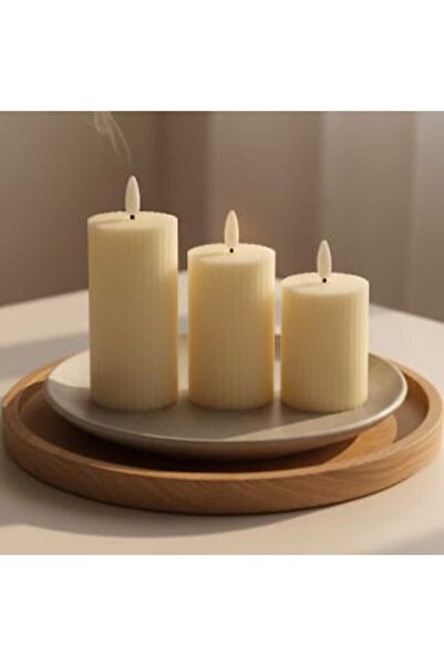 GIFT 3حبات شموع بطاريه بتصميم عصري