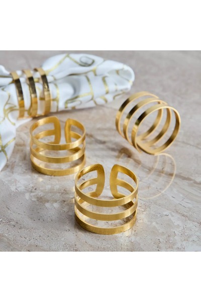 Generic طقم حلقات مناديل أميرة، 4 قطع، 5 سم