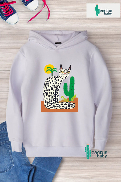 CACTUS COLLECTION Hanorac cu glugă pentru copii, din bumbac cu 3 fire