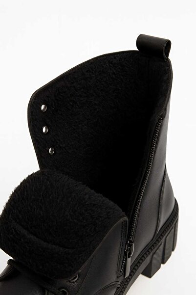 Bonjey Kadın Kürklü Postal Bot – Su Geçirmez, Kaymaz Taban, Orta Topuk