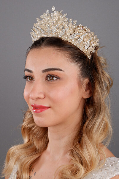 Hayalperest boncuk Elara Crystal Stone Bridal Crown Evening Dress and Hair Accessory Wedding Henna Crown