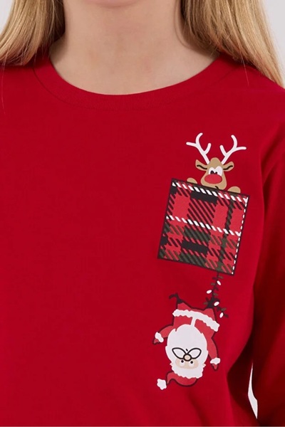 Arnetta 100% Cotton Christmas Themed Long Sleeve Girls' Pajama Set