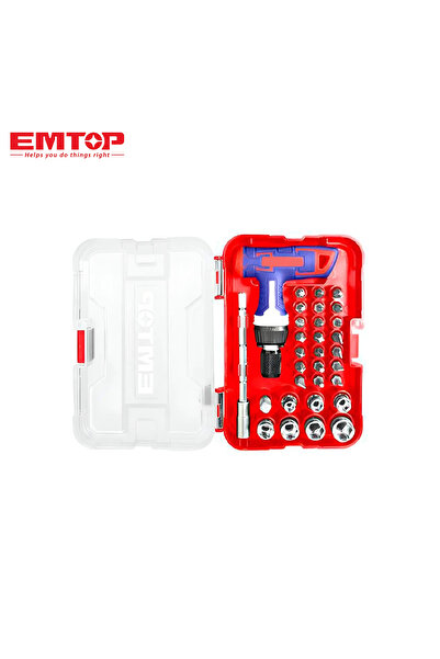 EMTOP مجموعة مفكات متعددة من – 31 قطعة بمفك T لسهولة التحكم