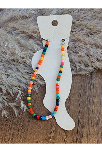 by Natalie Renklı boncuk halhal kadın ayak bileklik