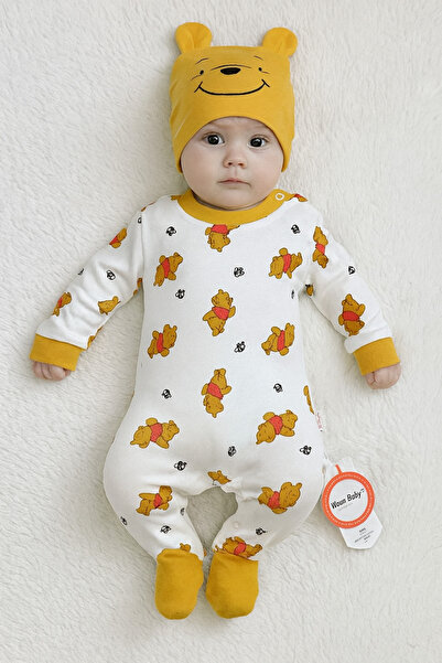 AKİ MODA KİDS kız erkek unısex yeni doğan bebek şapkalı tulum