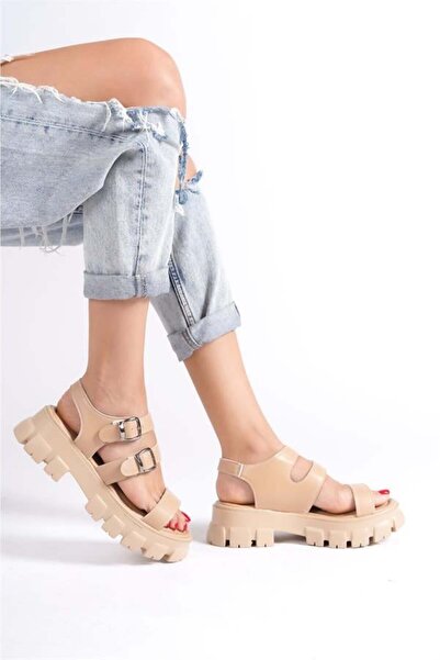 Les Passent Women's Nut High Three-Strap Ankle Strap Sandals 970