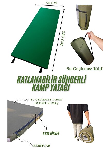Med Online Katlanabilir Kamp Yatağı Su Geçirmez Taban Fermuarlı Minder Taşına...