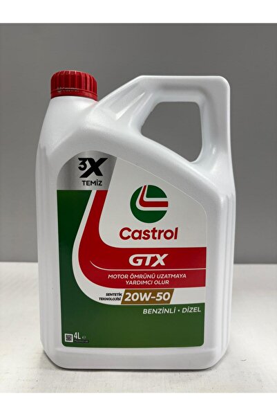 CASTROL GTX 20W-50 4L Motor Yağı (Üretim Tarihi 2025)