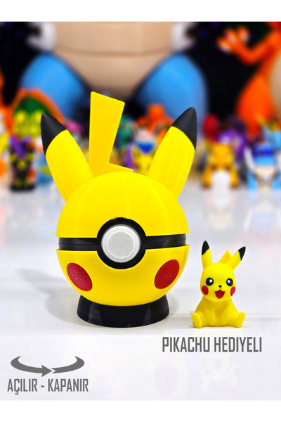 Suelo Butik ÖZEL SERİ! Açılır-Kapanır Pikachu Temalı Poketopu Pokeball (Pokem...