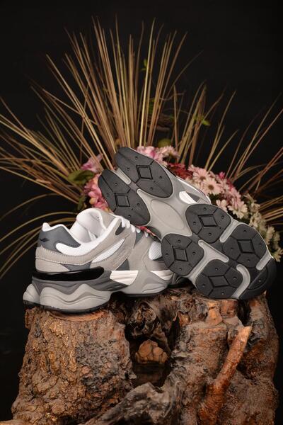 Lescon Unisex Gray 4 Season Sneaker Anti-Sweat Anti-Slip Anti-Odor Orthopedic Style Walking Shoes