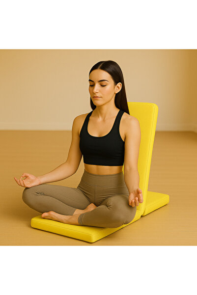 NareSpor Scaun de meditație, pernă de podea cu suport pentru spate, țesătură ...