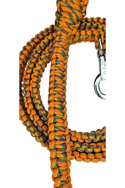 moonparacord Dog Walking Leash Orange Ecru 205 cm