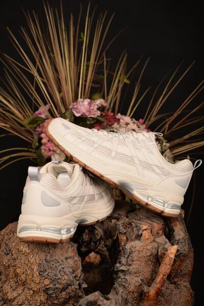 Lescon Unisex Bej 4 Mevsim Sneaker Terletmez Kaydırmaz Koku Yapmaz Ortopedik Tarz Yürüyüş Ayakkabısı