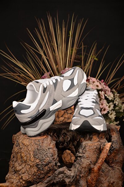 Lescon Unisex Gray 4 Season Sneaker Anti-Sweat Anti-Slip Anti-Odor Orthopedic Style Walking Shoes