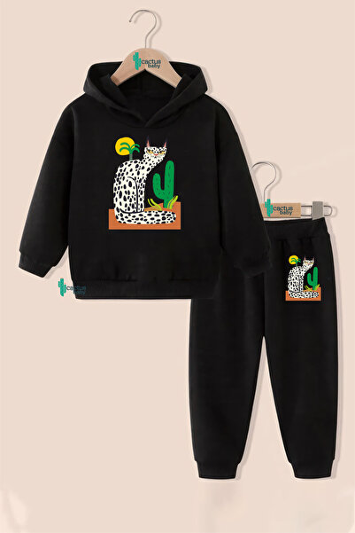 CACTUS COLLECTION Hanorac cu glugă Set de îmbrăcăminte pentru copii, din bumbac cu 3 fire