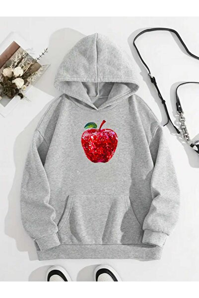 tkn your style Hanorac oversize unisex cu glugă, cu imprimeu cu paiete și des...