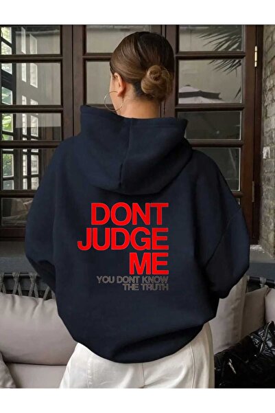 tkn your style Φούτερ με κουκούλα Unisex Dont Judge Me με σχέδιο εκτύπωσης Tr...
