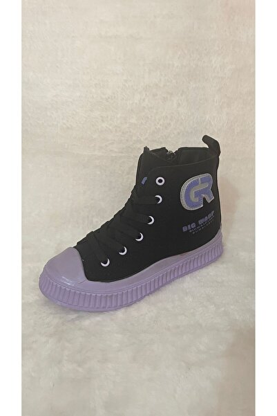 BLACK Girls' Lace-Up Zippered Boots