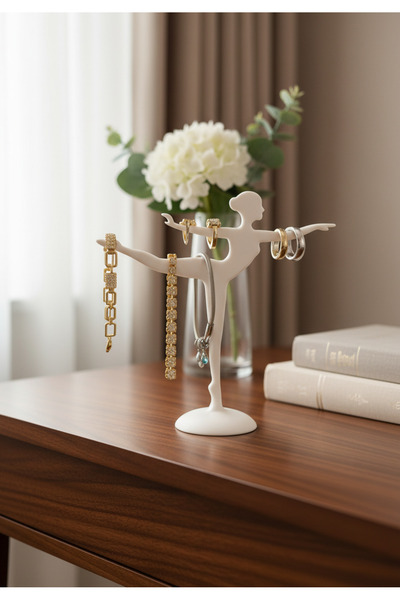 PL DİZAYN Balerin Tasarımlı Sert Plastik Takı Standı Düzenleyici Yüzük Küpe K...