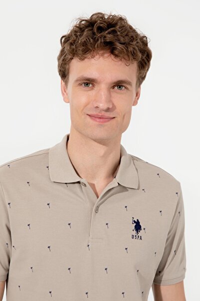 U.S. Polo Assn. Men's Khaki Polo Collar T-Shirt