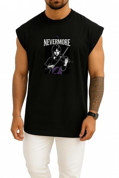Bahriyeli Collection تيشيرت بدون أكمام بتصميم كبير الحجم من Wednesday Nevermore