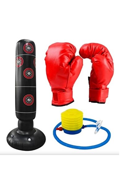 KESNUP Inflatable punching bag, for children and adults, Black / Red
