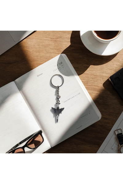 ALKAN ASKERİ MALZEMELER VE TEKSTİL سلسلة مفاتيح فولاذية على شكل طائرة F-16 فايتنج فالكون