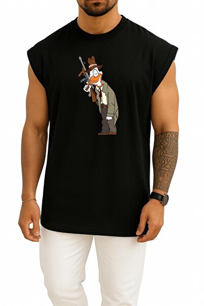 Bahriyeli Collection Oversize American Pekin Duck Mallard Bird,  Chest Design Tank Top