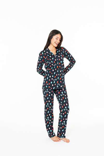 U.S. Polo Assn. New Season Women's Long Sleeve (Buttoned Front) Pajama Set