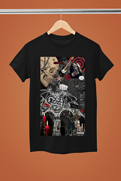 MAGORS تيشيرت روك من القطن بأكمام قصيرة ومطبوع من OZZY OSBORNE