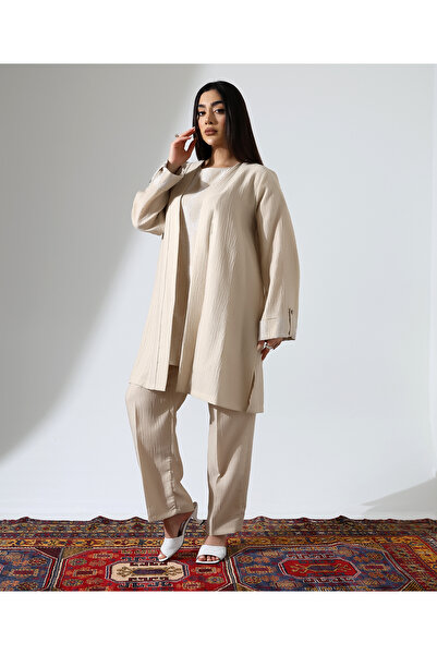 Fi'l Arz Fashion Viscose Linen Triple Hijab Set