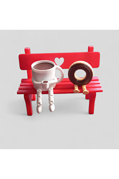Mescolare Kahve & Donut Sevimli Dekor Figür Seti İkili,dekoratif,hediye fikri