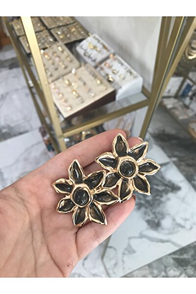 the ASEL İNCİ أقراط زهرة سوداء