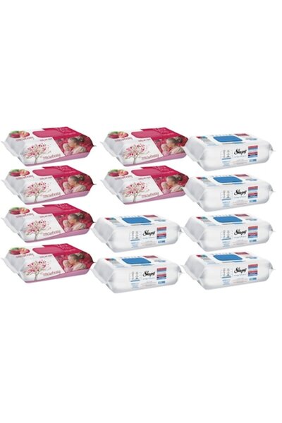 Sleepy Set Igiena 12 x Sleepy, 6 x Servetele Umede 120buc Strawberry, 6 x Easy Clean Servetele Umede Multis