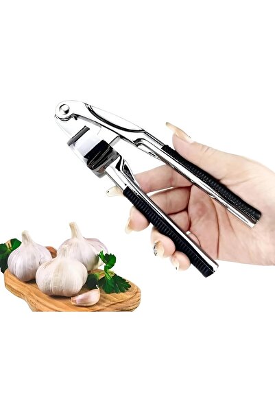 package home عصارة ثوم من الستانلس ستيل مع دافع تنظيف – أداة مطبخ متعددة الوظ...