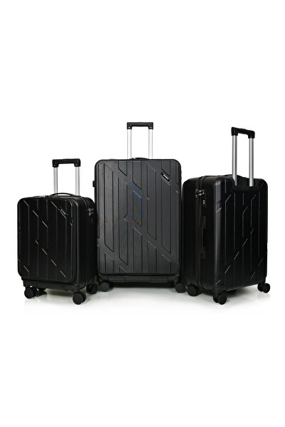 MORANO 3-piece durable and lightweight travel bag, 4-wheel spinner suitcase with numbered security lock