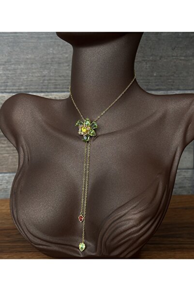 FURUS قلادة على شكل زهرة حجرية ملونة للربيع