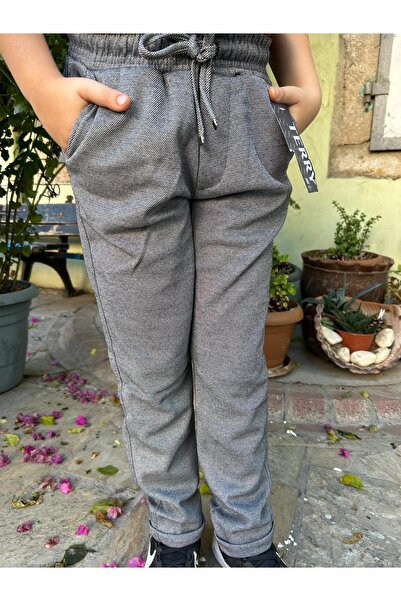 Terry Sports Elastic Waist Curled Hem Honeycomb Fabric Jogger Pants