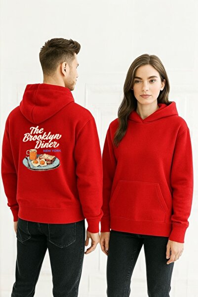 ArtYus The Brooklyn Diner Colorful cu imprimeu cu glugă Swea tricou