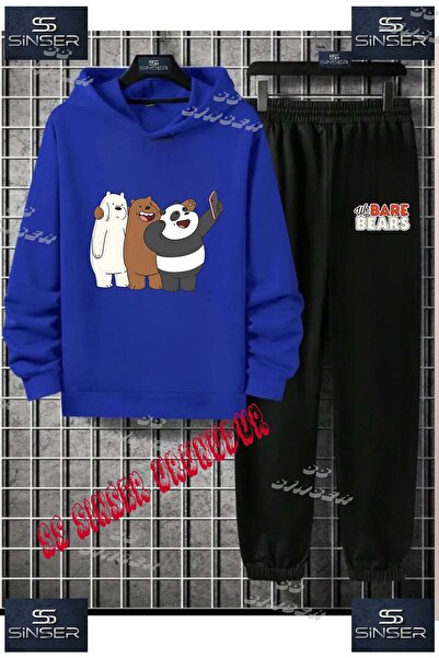 SS SİNSER Детски унисекс комплект от 3 части „PANDAS SELFIE” с качулка и спец...