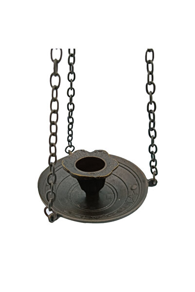 Bosphorus Heritage Zincir Askılı Antik Görünümlü Pirinç Şamdan – 26 cm