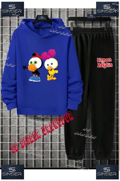 SS SİNSER Детски унисекс комплект от спортен екип с качулка и специален принт...