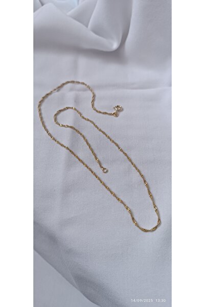 ARİ TAKI Twisted Thin Gold Steel Necklace