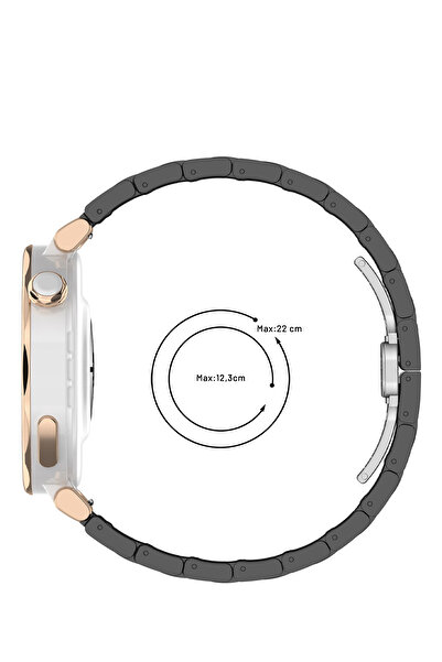 Nezih Case Huawei Watch Gt6 41mm / Gt5 41mm / Gt5 Pro 42mm / Gt4 41mm Uyumlu Paslanmaz Çelik Metal Kordon 18mm