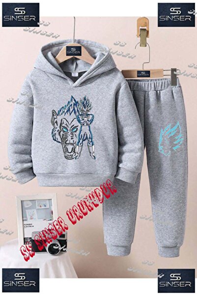 SS SİNSER Children's Unisex'Were-Wolf and Shadow' Custom Printed Hoodie Track...