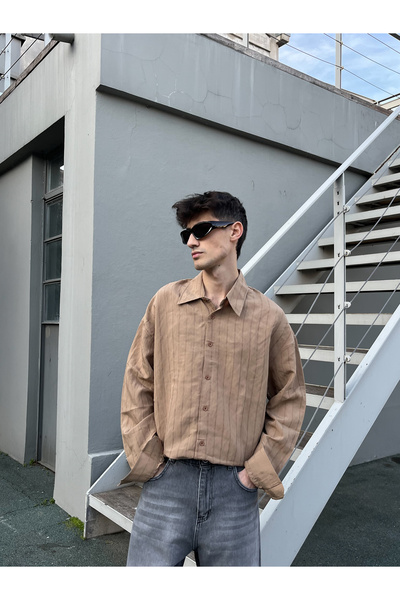 Loftpace Retro Çizgili Uzun Kollu Gömlek