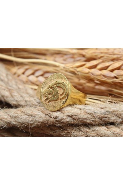 alpsilverart 925 Ayar Altın Kaplama Oğlak Burcu Gümüş Yüzük | Unisex Gösteriş...