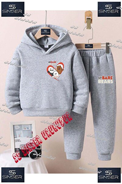 SS SİNSER Children's Unisex Special Printed Hooded Tracksuit Set with the Tex...
